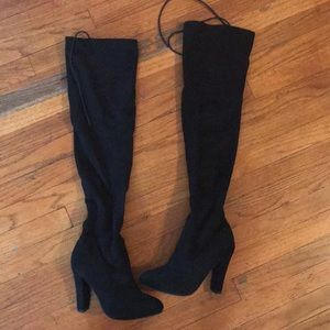 Black knee high boots